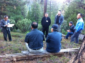 Group devotion time together.